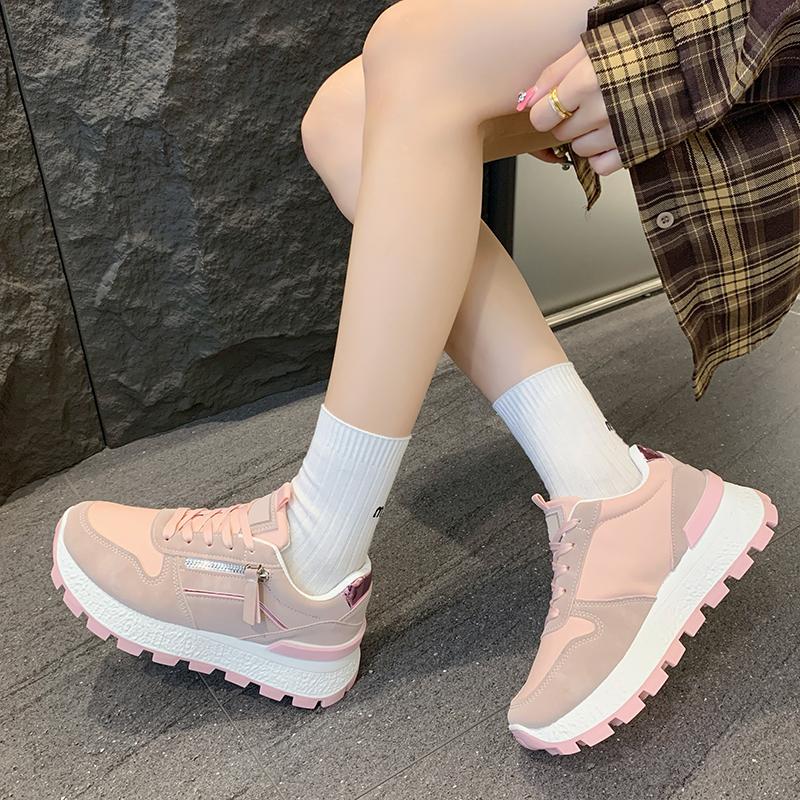 Fashion Platform Heightened Women's 2025 Autumn New Trend Versatile Fashion Lightweight Breathable Casual Sneakers