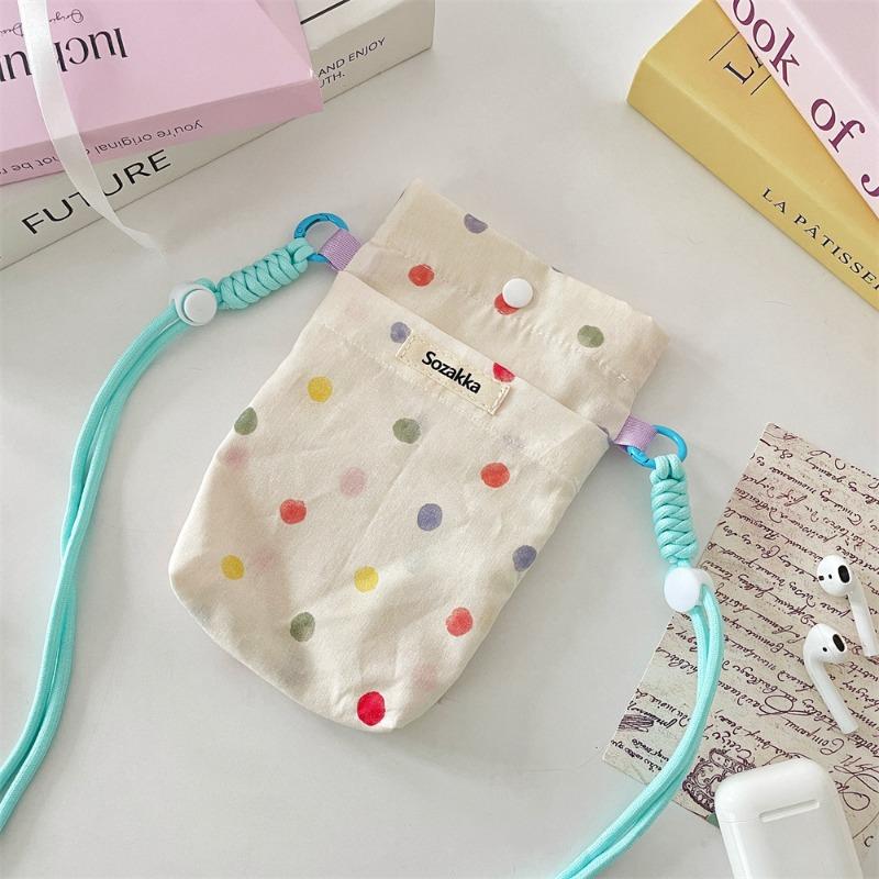 

Одноцветный шнурок в горошек, сумка для мобильного телефона, новый внешний вид, хранение мобильного телефона, портативные мелочи, кошелек для мелочи, женский