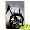 Vintage Mountain Bike Metal Wall Art Silhouette Garage Decor