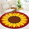 Sunflower Round Rug Nonslip Area Rug Office Chair Mat Carpet Perfect For Bedroom Living Room Office Easy Clean Aesthetic Home Decor