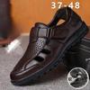 High Quality Men's Sandals Genuine Leather Dad Shoes Thick Bottom Non-slip Casual Sandals Outdoor Men Beach Shoes Large Size 47