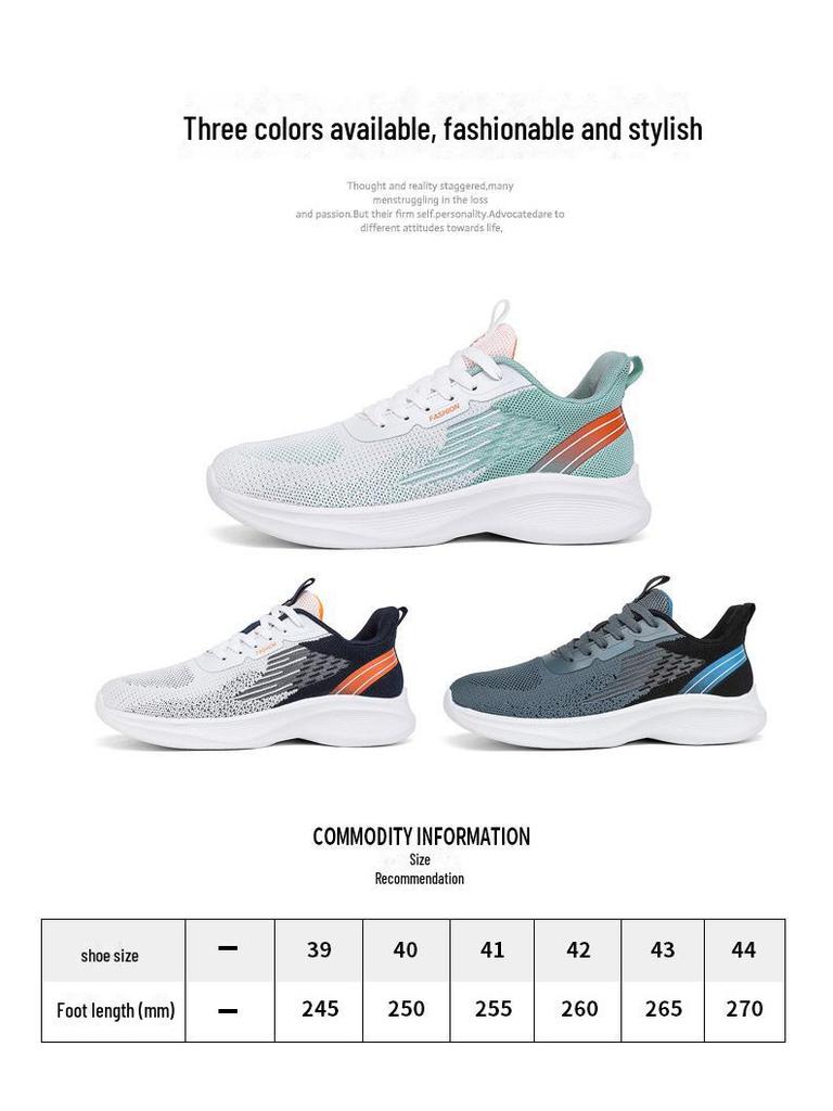 Men's Summer Lightweight Breathable Mesh Running Shoes, Size 45, Youth Sports Sneakers