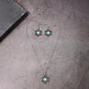 Meier Two-piece set: distressed metal filigree floral turquoise necklace and earrings for women