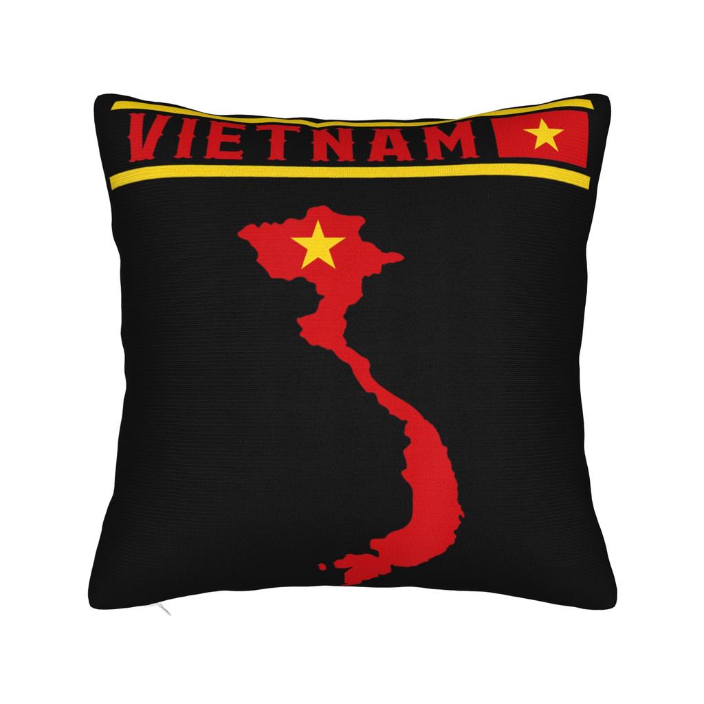 Vietnam Flag Yellow Star Asia Pillowcase Printed Polyester Cushion Cover Decorations Souvenir Throw Pillow Case Cover Zippered