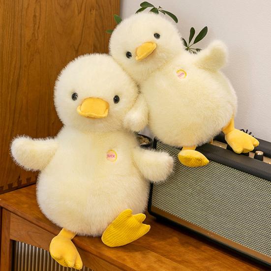 Duck Doll Yellow Plush Duck Paws Bill Toy with Round Body Soft Multiple Sizes Fluffy