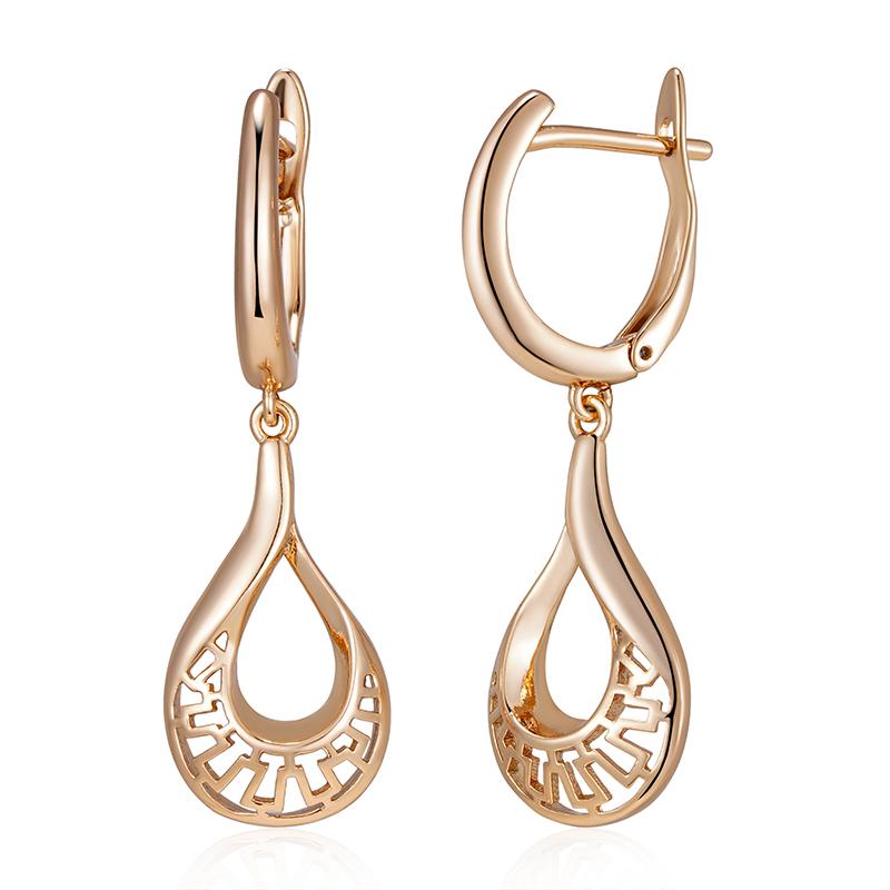 

Длинные висячие серьги Kinel с квадратным вырезом для женщин, розовое золото, роскошные вечерние ювелирные изделия, модные серьги-капли