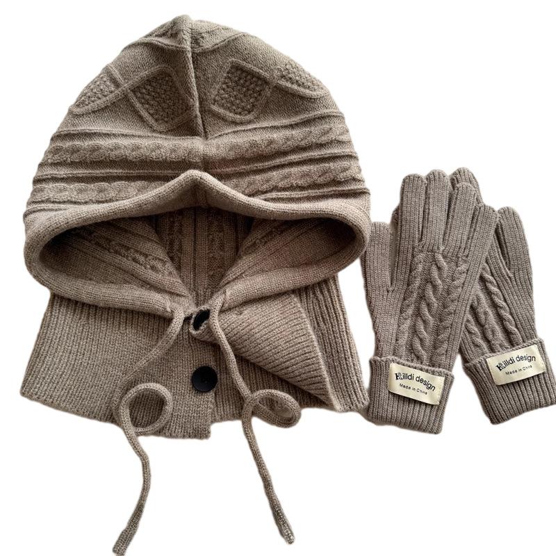 New Winter Hat for Women Korean Fashion Autumn and Winter Red Knitted Hat Fashionable and Versatile Warm Head Wool Hat Ear Protection
