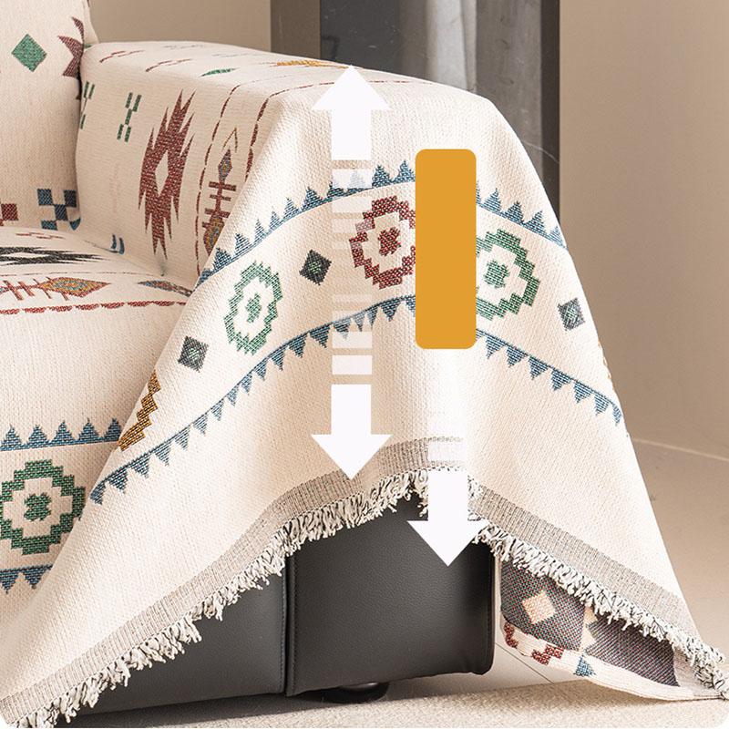 Bohemian Striped Printed Sofa Towel Multifunctional Chenille Knee Blanket for Home Office All-Inclusive Easy-Care Couch Covers