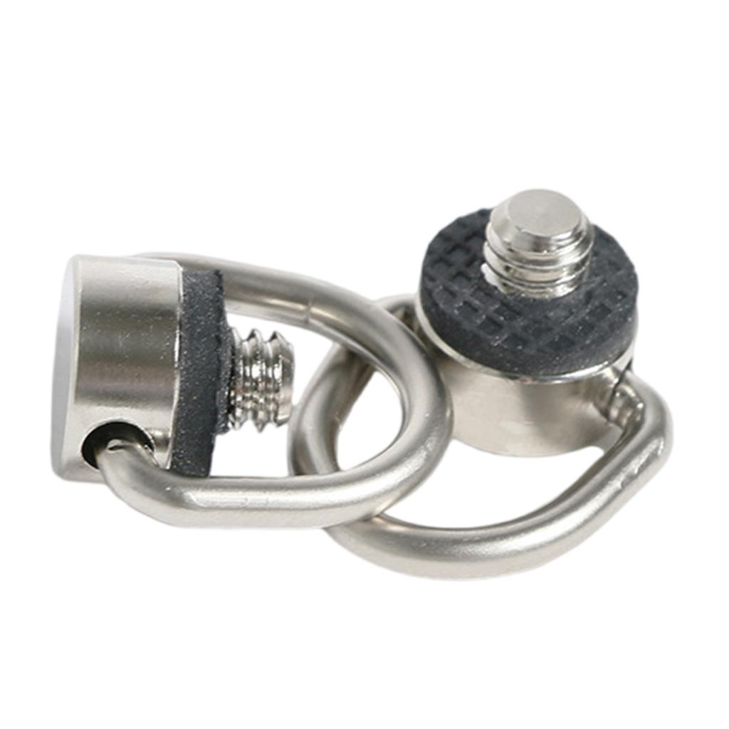 Vis à anneau en D en acier inoxydable 1/4"-20 Vis de fixation pour appareil photo avec rembourrage en caoutchouc pour trépied, appareil photo reflex numérique, bandoulières