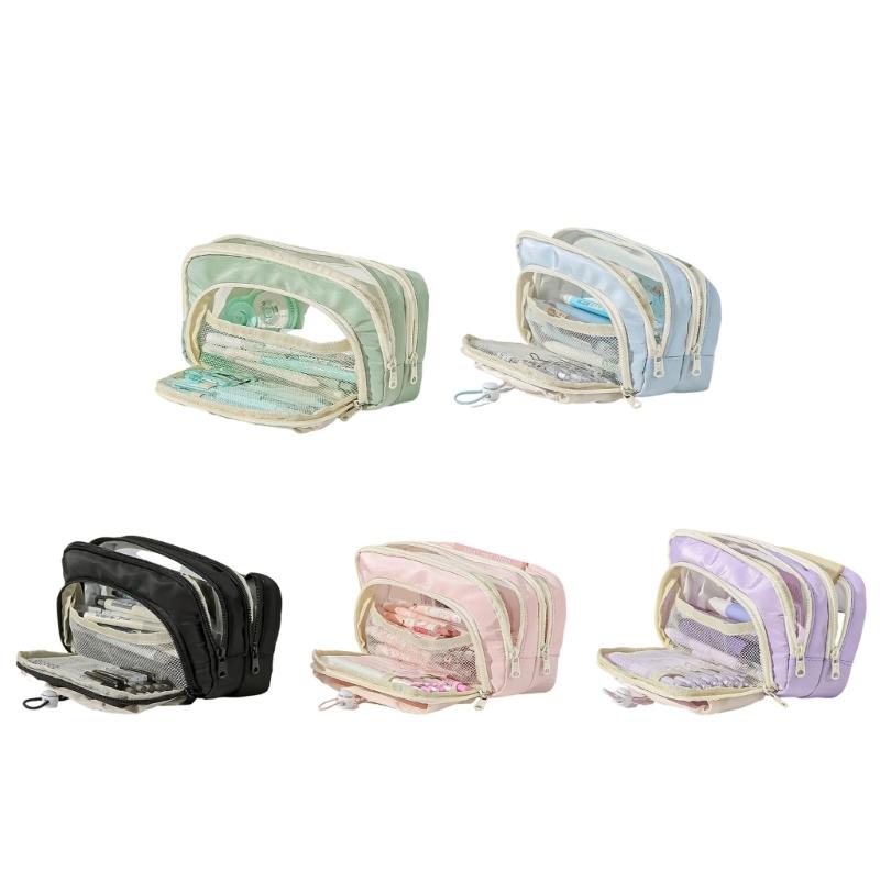 Astuccio multistrato Borsa portapenne ad alta capacità Organizzatori per pennarelli Pochette Pochette per materiale artistico Borsa cosmetica da viaggio