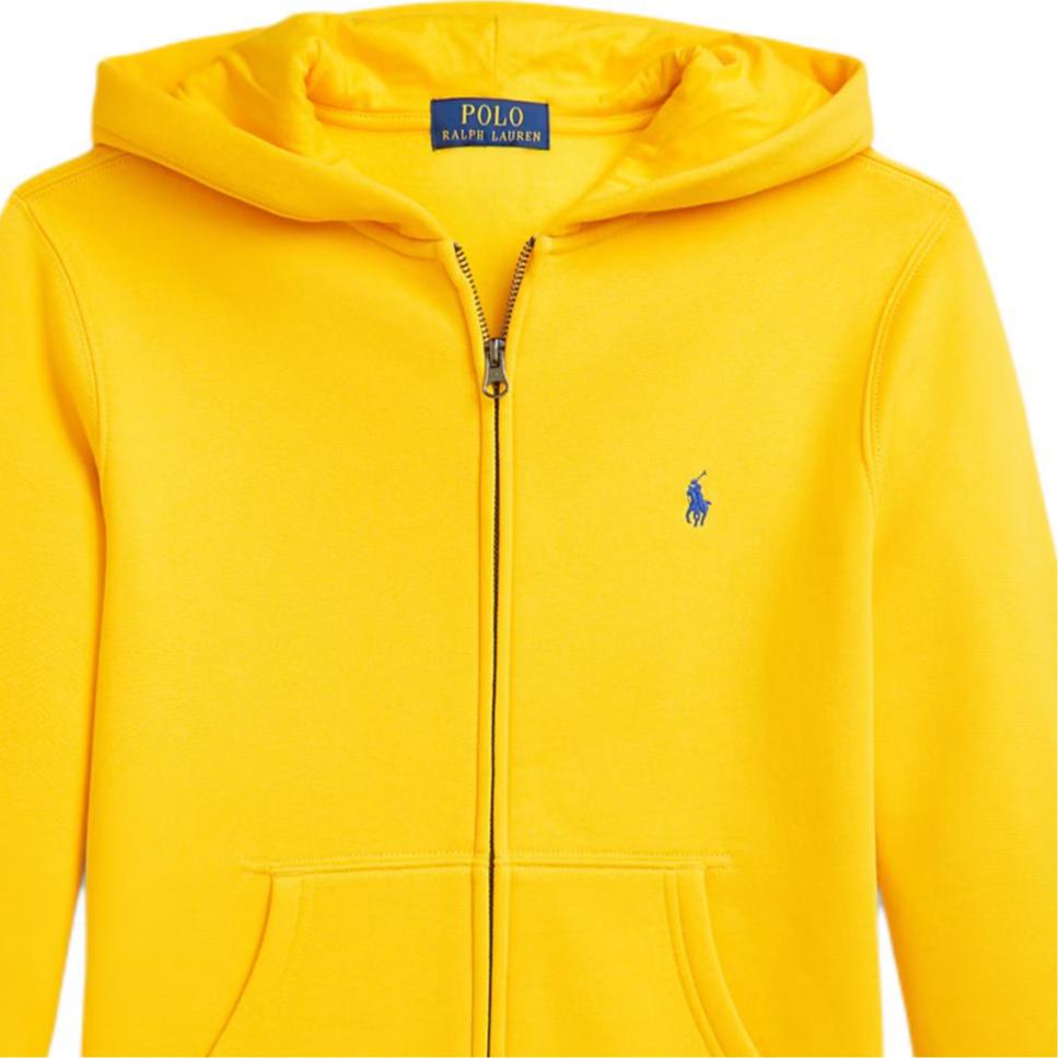 Polo Ralph Lauren Felpa Monocolore con Cappuccio Manica Lunga con Logo Ricamato Felpe Bambino Giallo 323799360-050