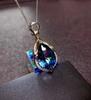 Sapphire-Toned Mermaid's Tears Pendant Necklace