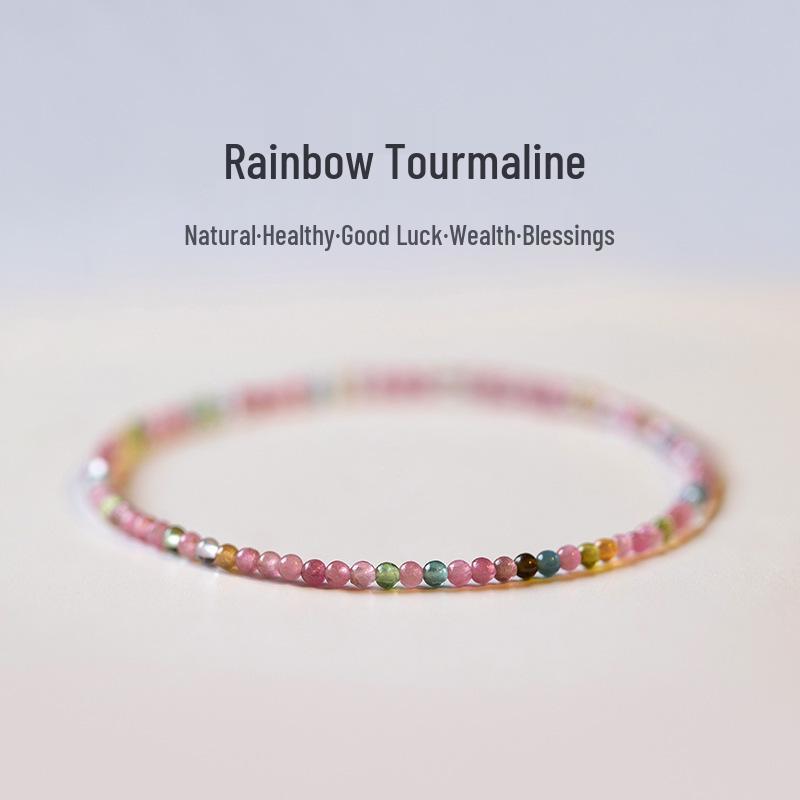 

Браслет из радужного турмалина и желтого нефрита для женщин - Элегантный дизайн с бусинами-абакусами