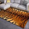 Extra Large Tiger Fur Mat Tiger Stripe Pattern Golden Brown Black Non Slip Backing Machine Washable Living Room Entryway Bedroom