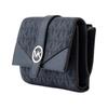 MICHAEL KORS Greenwich Metal Logo Tri-Fold Coated Canvas Wallet Medium Unisex Couple Navy Blue