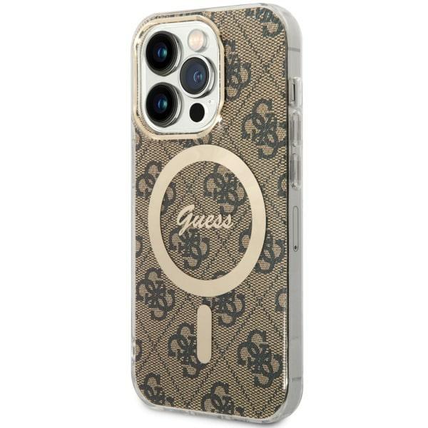 Etui do iPhone 14 Pro Guess MagSafe Brązowe