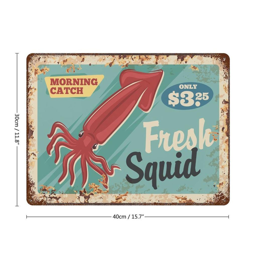 1-Pack Distressed Nostalgia Metal Sign, 20×30cm and 30×40cm, Aged Rustic Wall Decor for Cafe, Pub or Kitchen