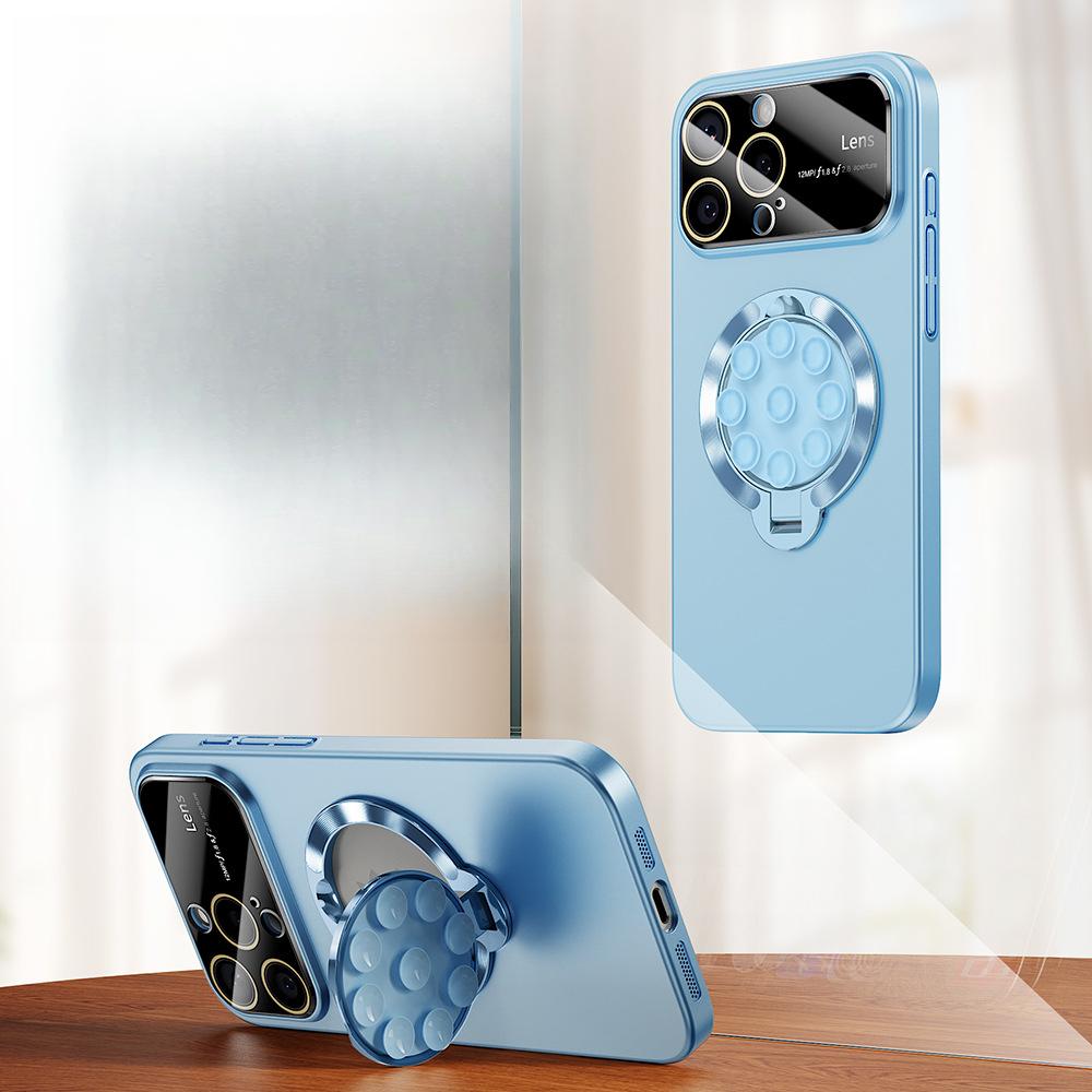 

Подходит для Apple 16promax, Чехол для телефона медного цвета, IPhone15, Присоска, Магнитная подставка, 14 Ощущение кожи iPhone16