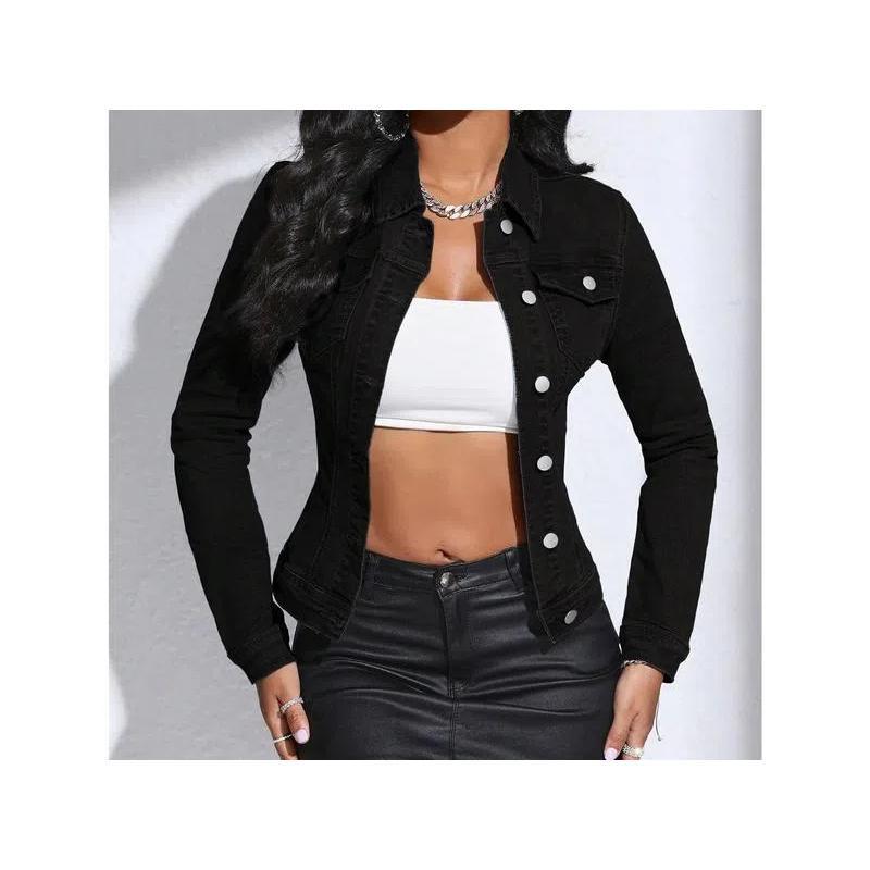 Lapel Pocket Denim Jacket - New Style