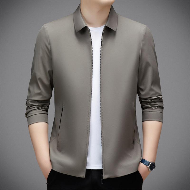 

Высококачественная мужская куртка из шелка тутового шелкопряда, деловая, повседневная, весна и осень, для среднего и пожилого возраста, немаркая, с тонкими лацканами, для папы 195