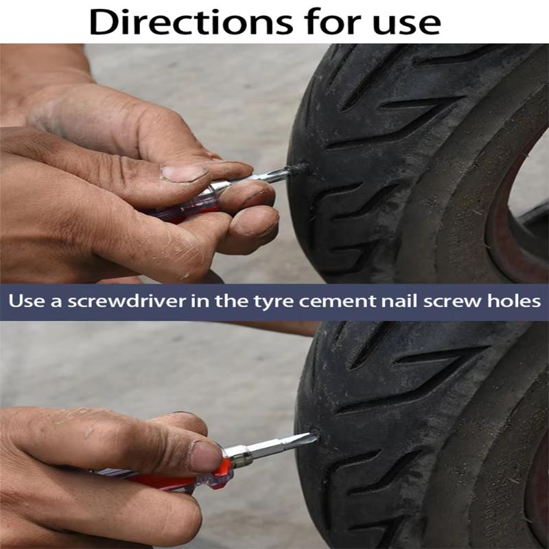 Universal Vacuum Tyre Repair Nail Kit Anti-Corrosion Rubber Nails Puncture Fix Set for Motorcycle Car Farm Vehicle Use