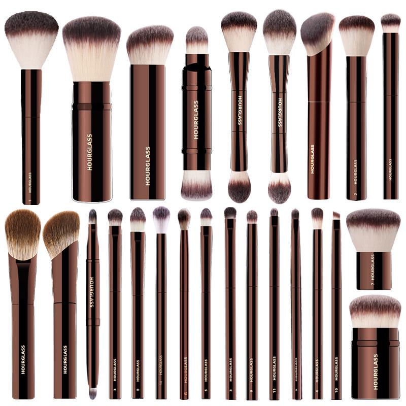 HOURGLASS Complete Makeup Brush Set: Powder, Blush, Foundation, Eyeshadow, Concealer, Lip Brushes.