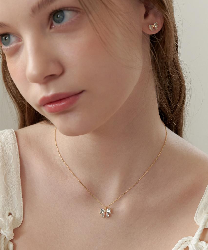 Tatiana (Silver 925) Twinkle Butterfly Ribbon Necklace Nz2180