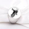22MM Stainless Steel Eagle Engraving Round Ring for Men