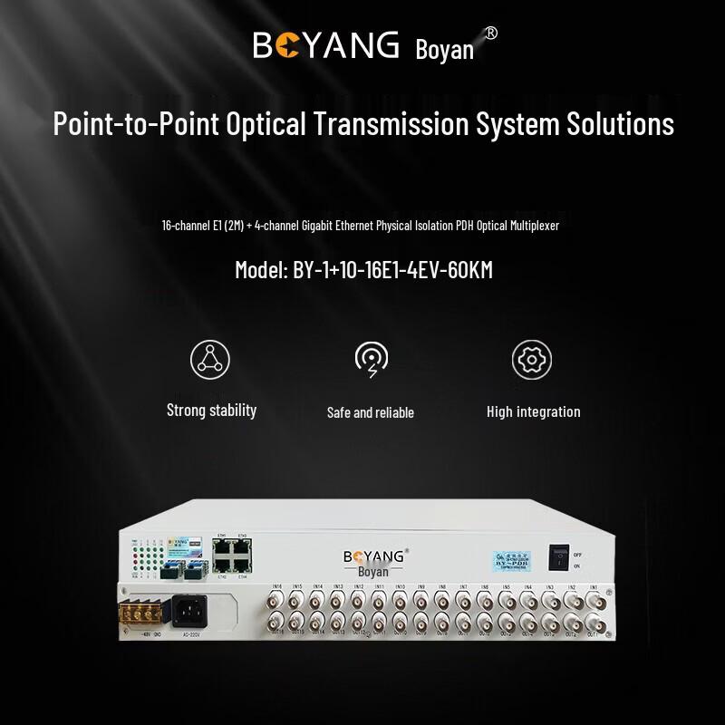 Boyang 16E1 4GE PDH Optical Terminal Unit, 60km, 1+1 Protection