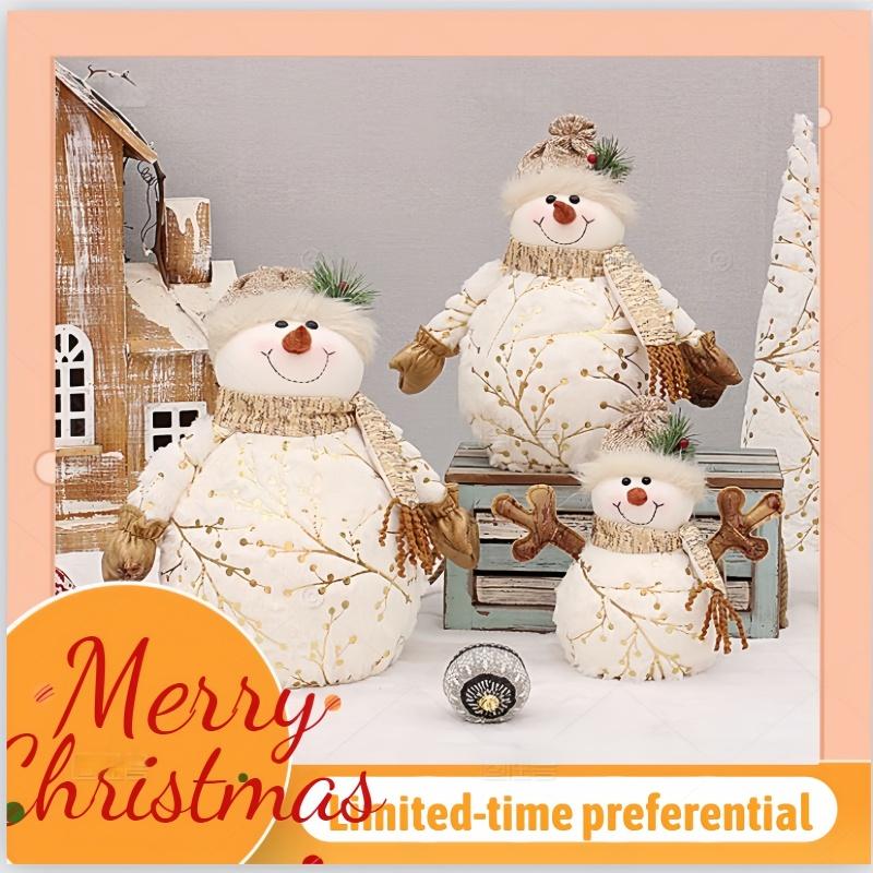 1PC 26-60CM Big Size Christmas Dolls Decoration Short Plush Printe Santa Claus Snowman Doll for Christmas Tree Ornaments Home Ho
