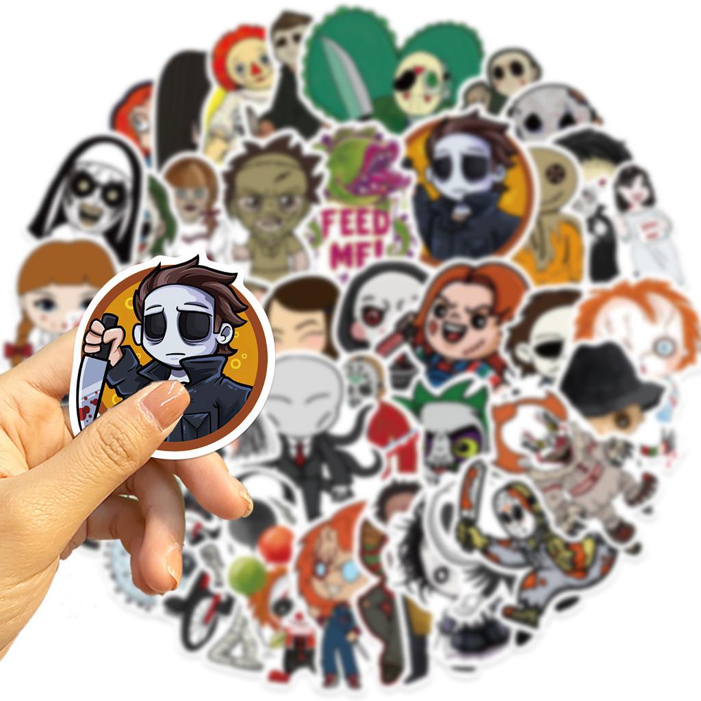 50qdiy Cute Style Horror Movie Character Stickers For Guitar Notebook Luggage Diy Waterproof Decals Wholesale