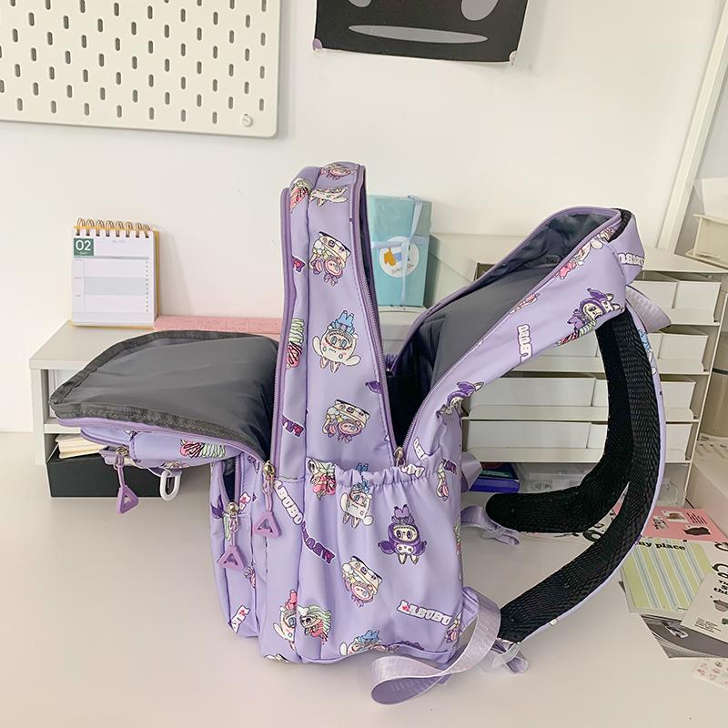 Cartoon Women's Backpack Large Capacity Graffiti Print Student Schoolbag
