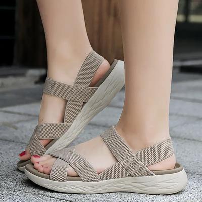 Damen Sommersandalen Freizeitschuhe Leicht Atmungsaktiv Bequem Weich Sohle StrandSchuhe Weicher Boden Elastisches Band Sandalen