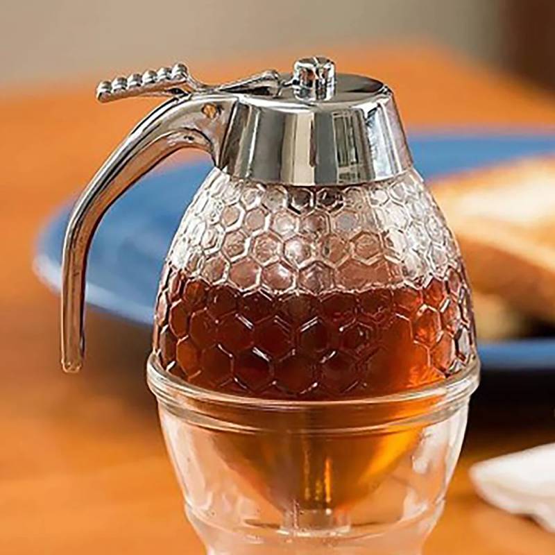 Honey Syrup Press Dispenser Juice Syrup Holder Squeeze Bottle for Food Oil Portable Storage Pot Home Kitchen Storage Supplies