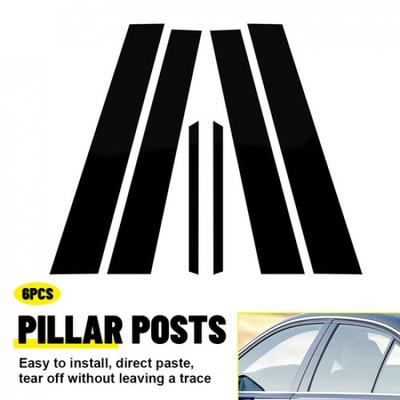 6x Black Window Pillar Set Posts Cover Door For Trim BMW 3 Series F30 2013-2018