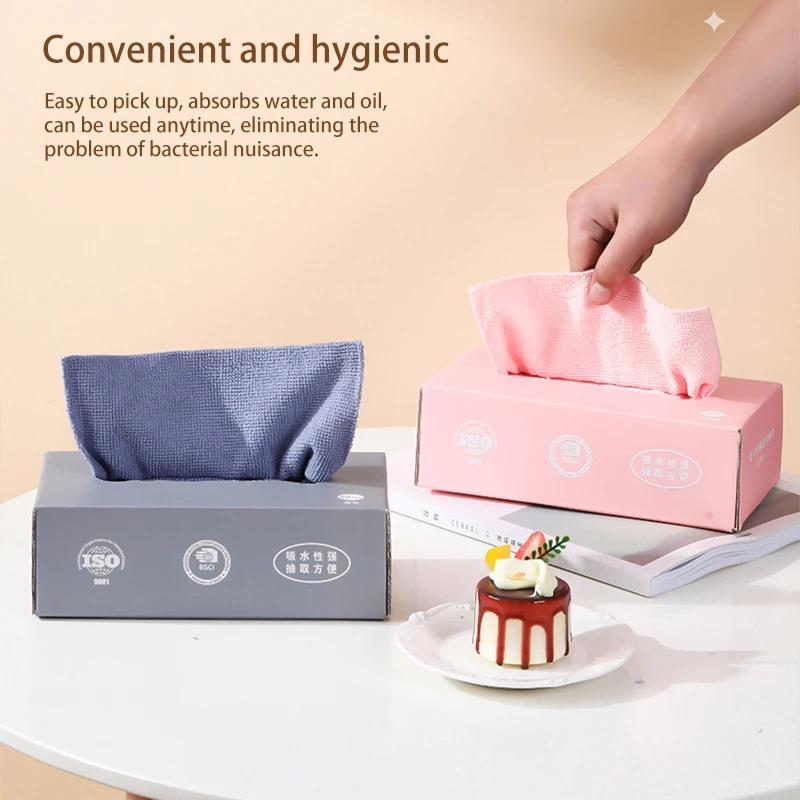 Disposable Withdrawable Dishcloth Kitchen Household Cleaning Water Absorbing Dish Towel Durable Convenient Cloth