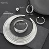 5 Stück/Set Vintage Tribale Handgefertigte Schmucksets Für Frauen Mode Mehrschichtige Silberfarbene Halsketten Armbänder Ohrringe Ringe Sets