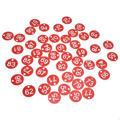 100 Pack Round Numbered Restaurant Locker Hotel Tags