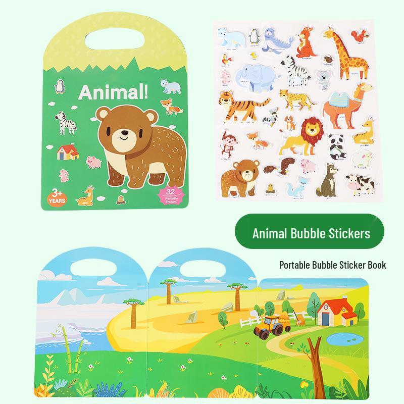

Portable Children s Quiet Book: Early Education & Cognitive Bubble Sticker Toy