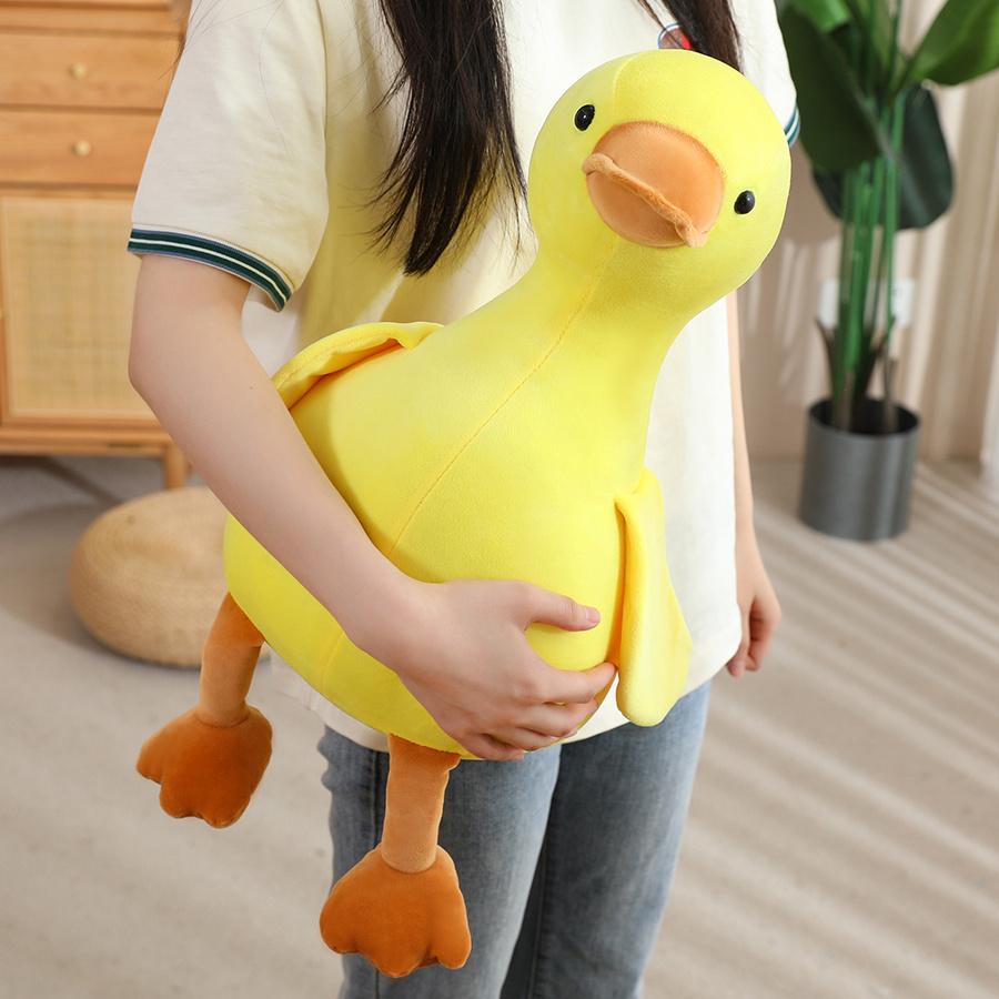 Adorabile Peluche Oca Bianca Bambola Peluche Anatra Gialla Carina Portachiavi Oca Anatra Ciondolo per Borsa Morbido Cuscino Animale Regalo di Compleanno per Bambino