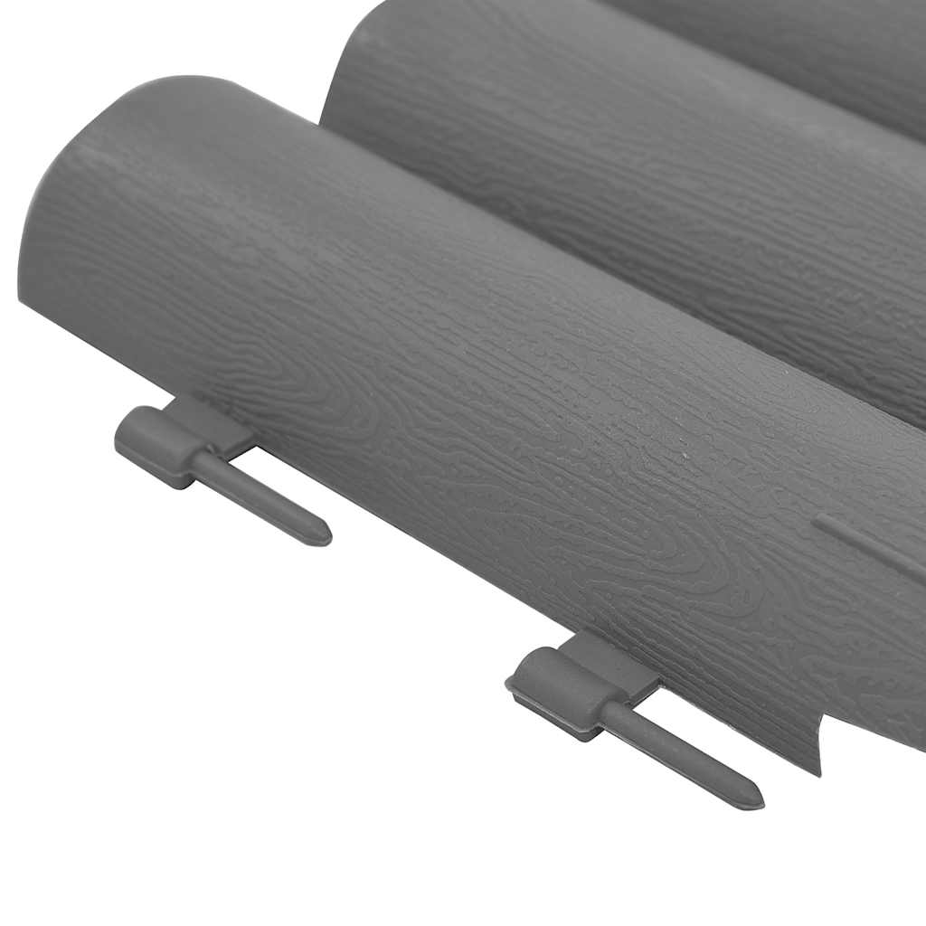 Lawn Edging 36 Pcs Grey 10 M PP