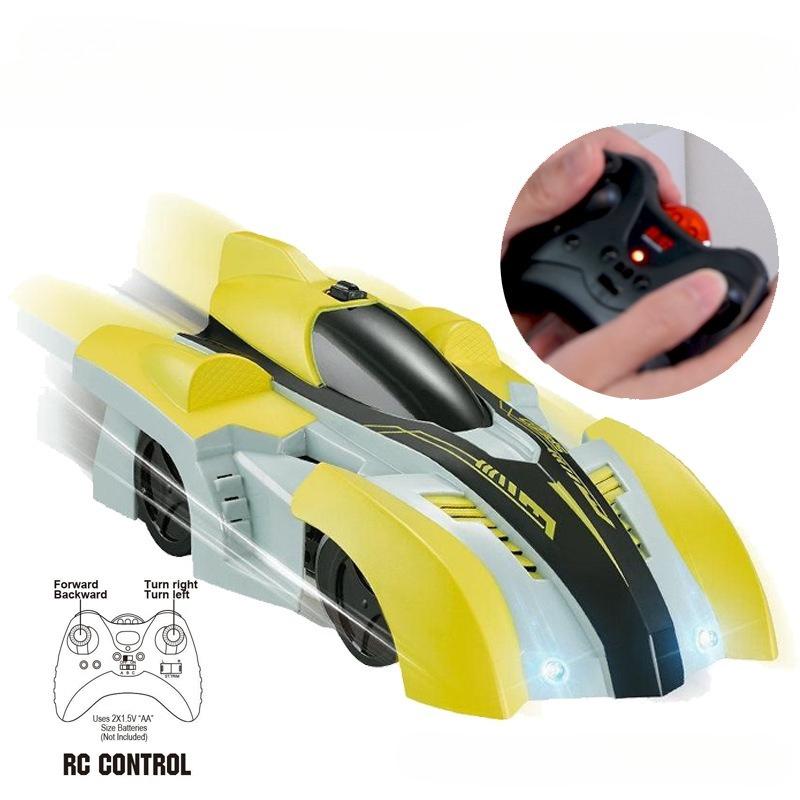 

Машина на радиоуправлении для езды по стенам, вращающаяся на 360° RC трюковая машина, перезаряжаемая игрушка для мальчиков и девочек, гравитационный настенный гонщик в подарок