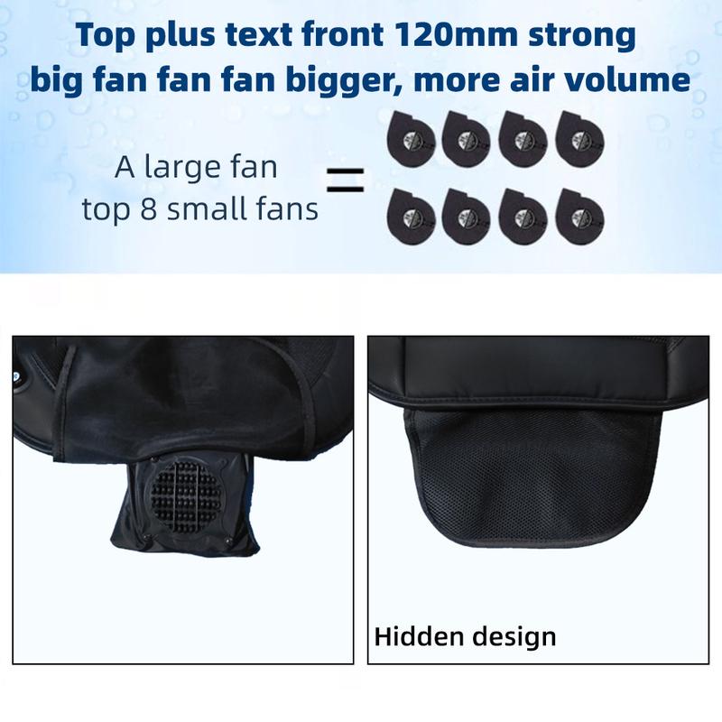 12V Universal Car Seat Cushion Fast Blow Ventilation Cooling Fan 3D Spacer Square Auto Seat Cover Breathable Summer Driving Mat