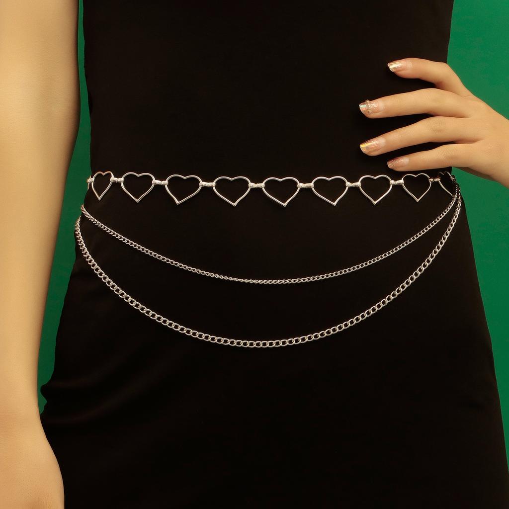 Love Waist Chain Versatile Belt Women's Decorative Dress Waist with Skirt Pants Heart Chain Summer Accessories Women