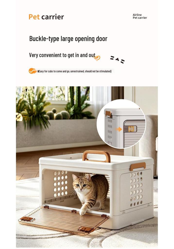 Portable Eco-friendly Pet Carrier: Breathable, Collapsible Handheld Bag for Cats & Small Dogs with Multiple Doors