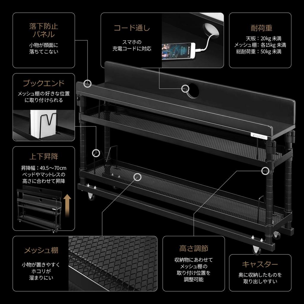 Bauhutte Kopfteil Schwarz Höhenverstellbar BHB-950-BK