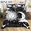 Mandala Duvet Cover Collection Sun And Moon Comforter Cover Ties Exotic Style Black And White Botanical Floral Polyester Bedding Collection