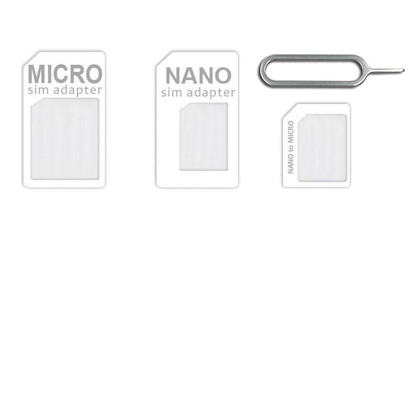 4in1 Micro Nano SIM Card Adapter Connector Convert Nano SIM Card to Micro Standard Adaptor for iPhone Huawei Xiaomi Samsung