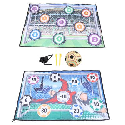 Soccer Ball Game Mat Set Indoor Outdoor Football Toss Target Game Toss Soccer Goal Game with Soccer