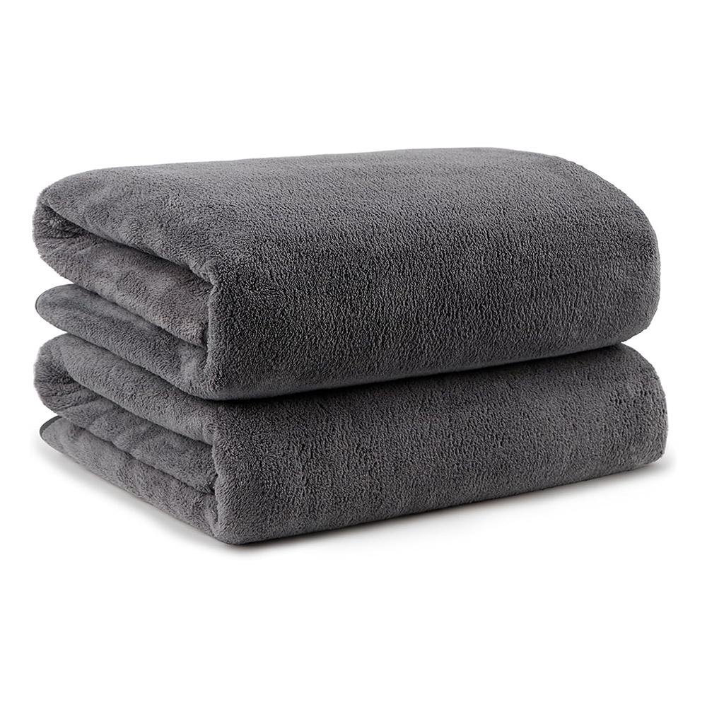 Bath Towels Pack of 2(27'' x 54'') - Soft Feel, Highly Absorbent, Quick Drying Microfiber for Body, Sport, Yoga, SPA, Fitness